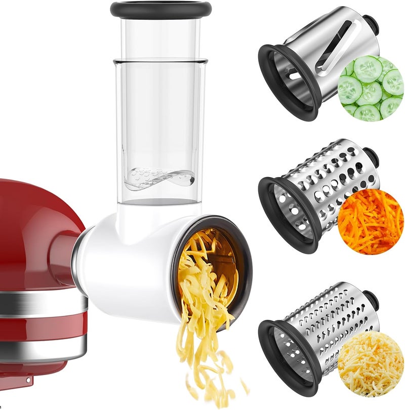 Cofun Slicer Shredder Attachment for Kitchenaid Stand Mixer, Cheese Grater Attachment, Food Slicer Salad Maker for Kitchen aid Mixer Accessories and Attachments with 3 Blades - Image 1
